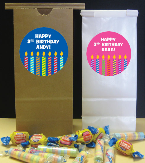 Birthday Candles Theme Favor Bags