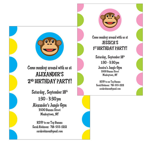 Funky Monkey Invitation