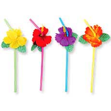Tropical Flower Straws