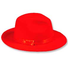 Red Felt Gangster Hat
