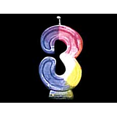 Rainbow Number Candle 3