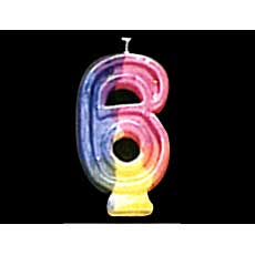 Rainbow Number Candle 6