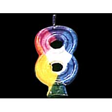 Rainbow Number Candle 8