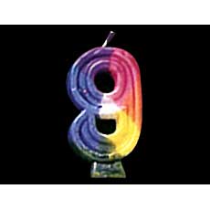 Rainbow Number Candle 9