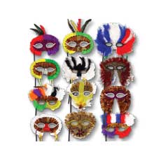 Feather Masks On Sticks