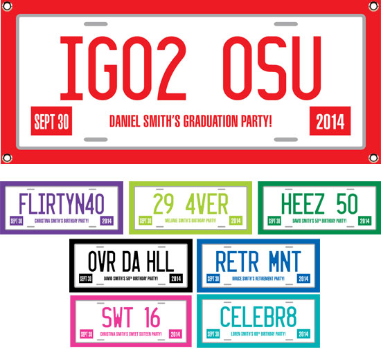 Graduation License Plate Theme Banner