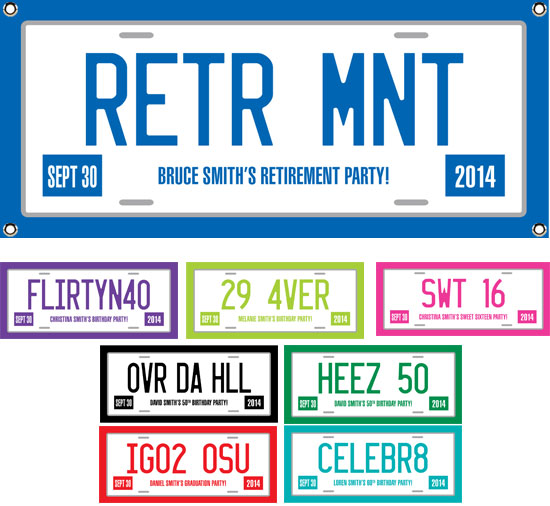 Retirement License Plate Theme Banner