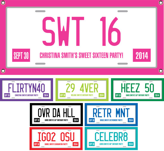 Sweet 16 License Plate Theme Banner