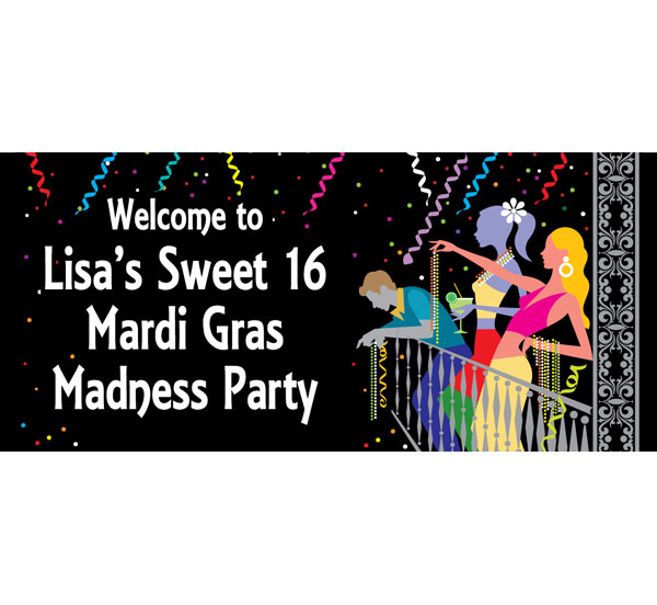 A Mardi Gras Balcony Theme Banner