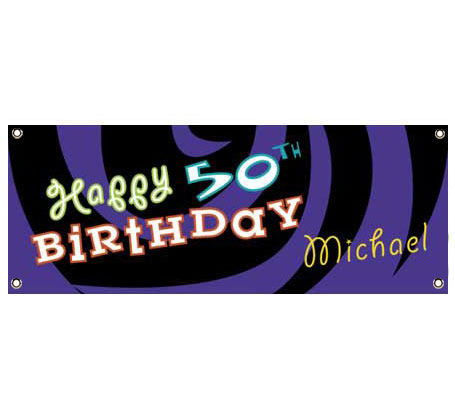 Birthday Swirl Theme Banner