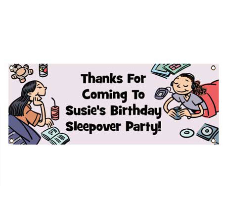 Sleepover Friends Theme Banner