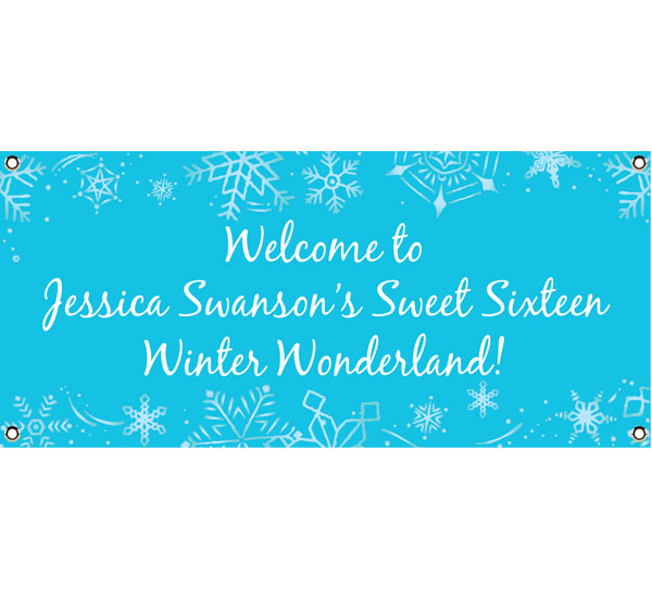 Snow Theme Party Banner