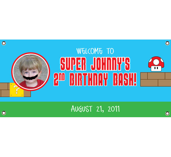 Birthday Super Mario Brothers Theme Banner