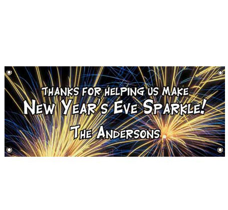 New Year's Eve Fireworks Theme Banner