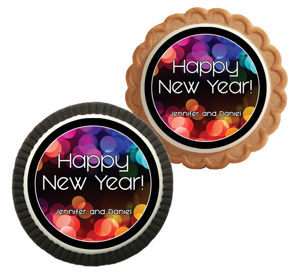 A New Years Colors Theme Cookie