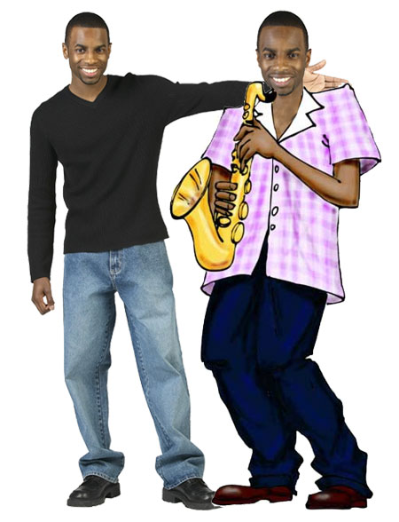Jazz Player Cutout, African American