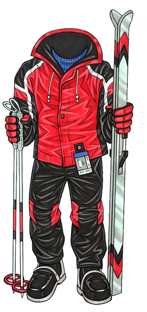 Skier Male Life-Sized Cutout
