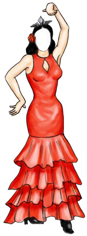 Fiesta Cutout, Flamenco Dancer Female 