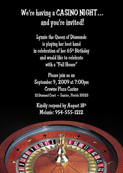 Casino Roulette  Invitation