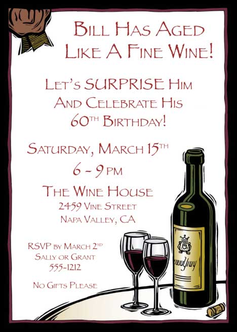 Birthday Wine Invitation