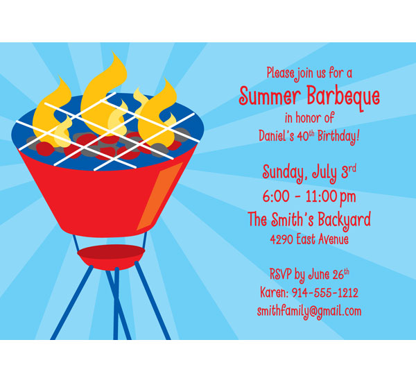 Barbecue Party Theme Invitation