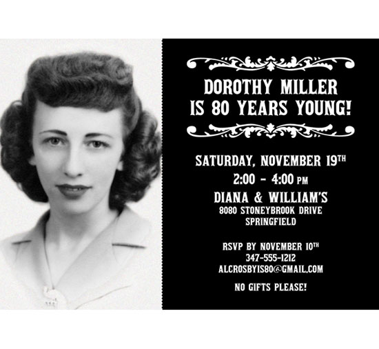 A Vintage Birthday Milestone Photo Invitation