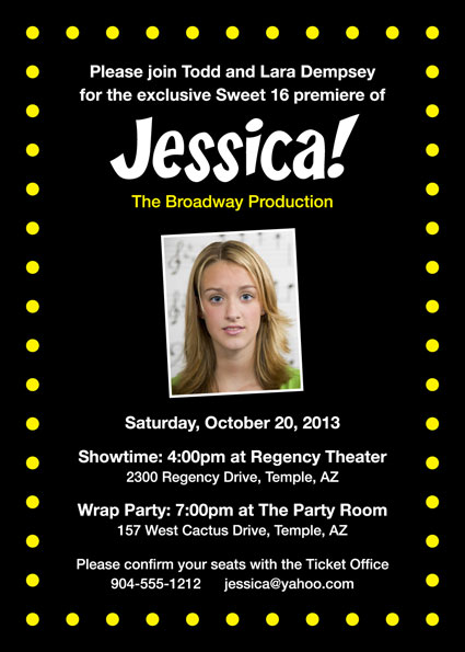 Broadway Lights Party Invitation