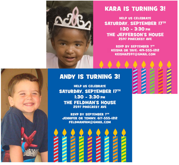 Birthday Candles Photo Invitation