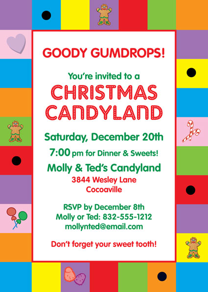 Christmas Candyland Invitation