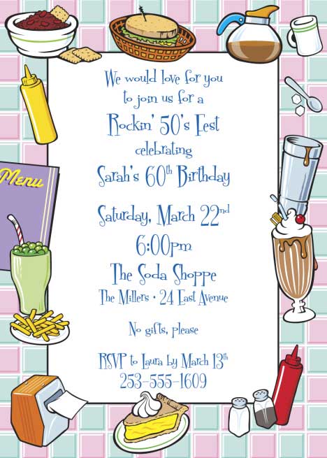 Fifties Party Invitations