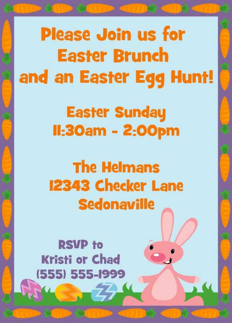 Easter Eggs and Bunny Invitation