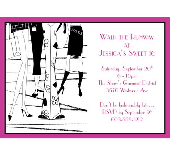 Fashion Party Theme Invitation