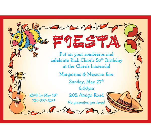 Fiesta Theme Party Invitations 9