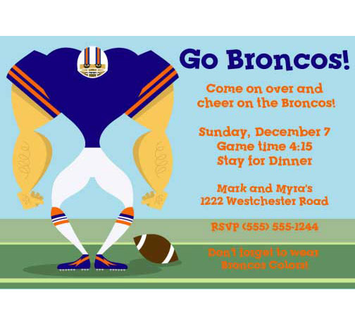 Denver Broncos Party Invitation