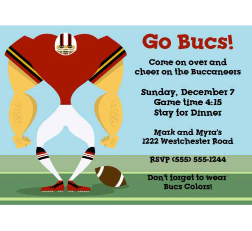 Tampa Bay Buccaneers Party Invitation