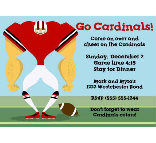 Arizona Cardinals Party Invitation