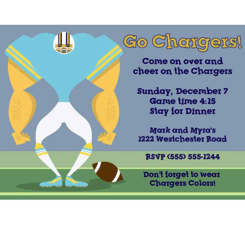San Diego Chargers Party Invitation