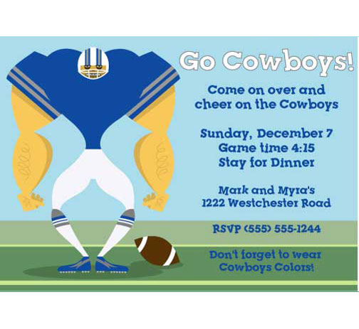 Dallas Cowboys Party Invitation