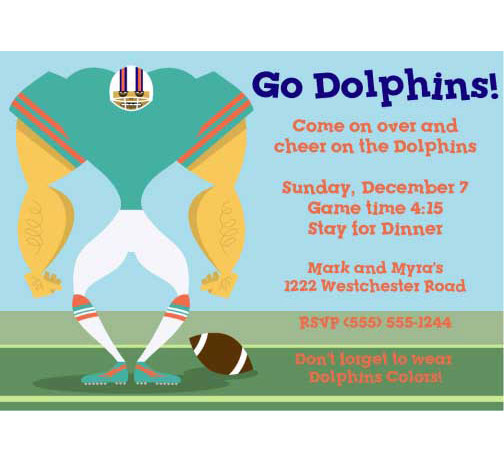 Miami Dolphins Party Invitation