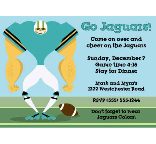 Jacksonville Jaguars Party Invitation