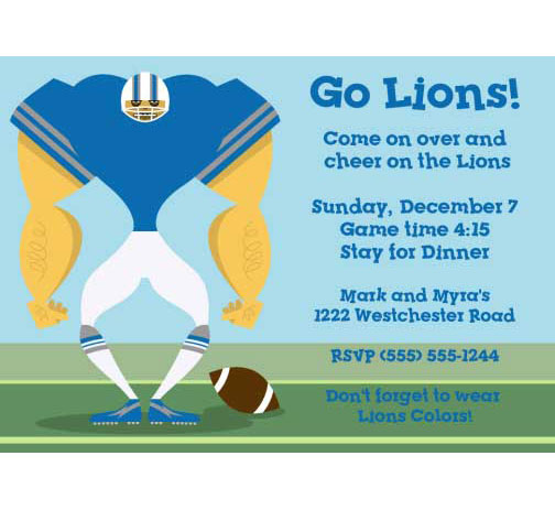 Detroit Lions Party Invitation