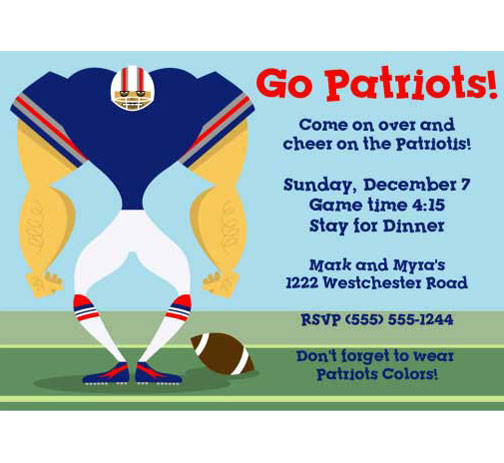 New England Patriots Party Invitation