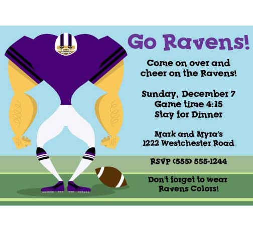 Baltimore Ravens Party Invitation