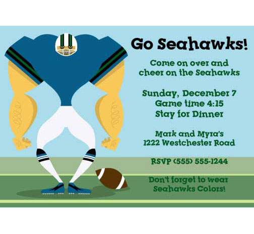 Seattle Seahawks Party Invitation