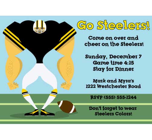 Pittsburgh Steelers Birthday Invitation