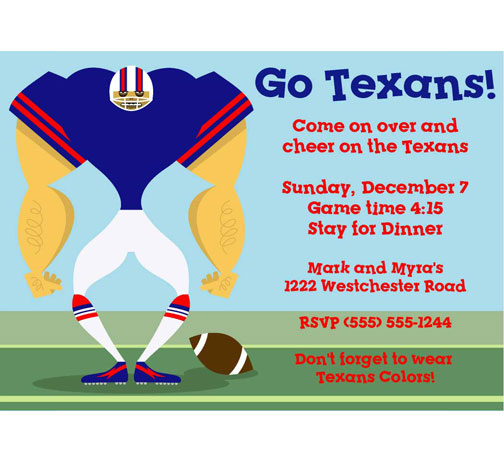 Houston Texans Party Invitation
