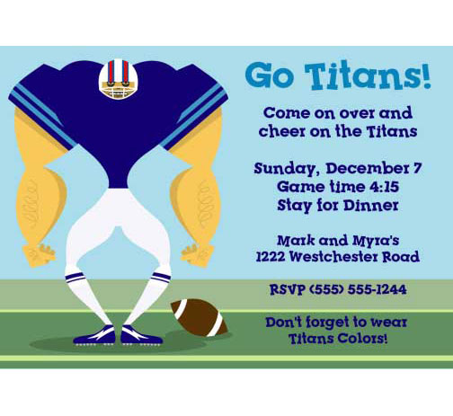 Tennessee Titans Party Invitation