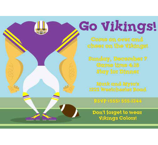 Minnesota Vikings Party Invitation