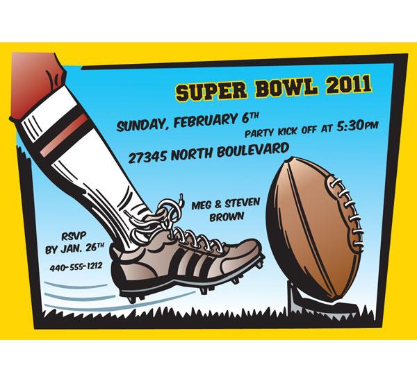 Football Super Bowl Theme Party Invitation