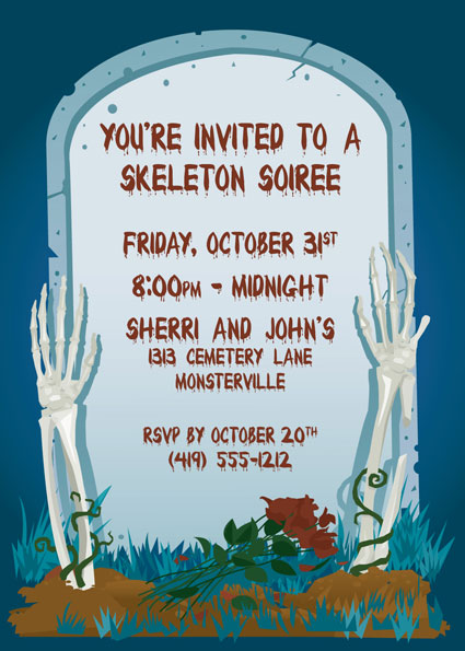 Halloween Grave Invitation